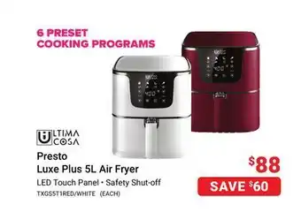 Visions Electronics Ultima presto luxe plus 5l air fryer offer
