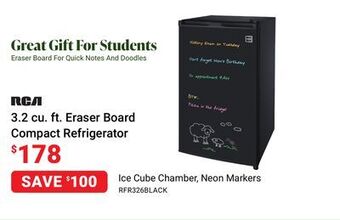 Visions Electronics Rca 3.2 cu. ft. eraser board compact refrigerator offer