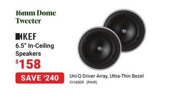 Visions Electronics Kef 6.5" in-ceiling speakers offer