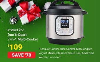 Visions Electronics Instant pot duo 6-quart 7-in-1 multi-cooker offer