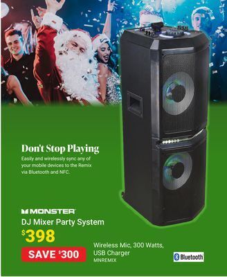 Visions Electronics Monster dj mixer party system offer