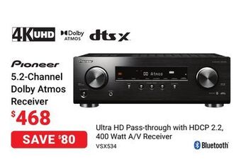 Visions Electronics Pioneer 5.2-channel dolby atmos receiver offer