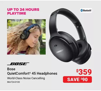 Visions Electronics Bose quietcomfort 45 headphones bluetooth offer