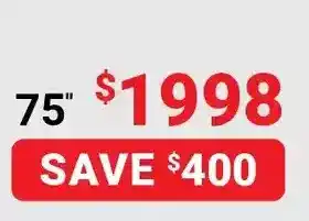 Visions Electronics Sony 75" google tv native 120hz panel x90k smart tv offer