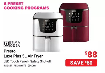 Visions Electronics Ultima cosa presto luxe plus 5l air fryer offer