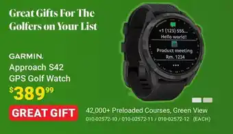Visions Electronics Garmin approach s42 gps golf watch offer