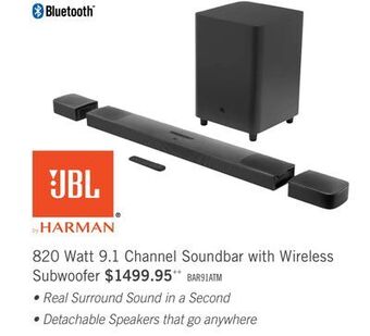 The Brick Jbl bar 9.1 true wireless surround 9.1-channel soundbar with surround speakers offer