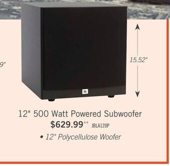 The Brick Jbl stage a120p 12" 500 w powered subwoofer - jbla120pblkam offer
