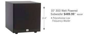 The Brick Jbl stage a100p 10" 300 w powered subwoofer - jbla100pblkam offer