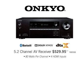 The Brick Onkyo txsr393b 5.2-channel 155 w a/v receiver offer
