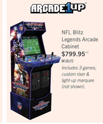 The Brick Arcade1up nfl blitz legends arcade cabinet with riser offer