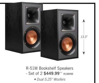 The Brick Klipsch r-51m bookshelf speakers - set of two offer