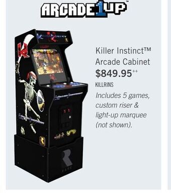 The Brick Arcade1up killer instinct™ arcade cabinet with riser offer