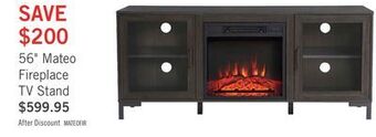 The Brick Mateo 56" tv stand with log fireplace offer