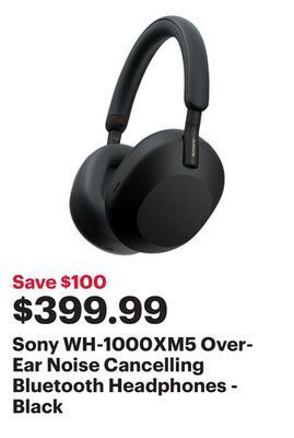 Best Buy Sony wh-1000xm5 over-ear noise cancelling bluetooth headphones - black offer