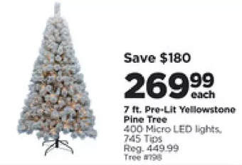 Michaels 7 ft. pre-lit yellowstone pine tree offer