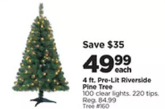 Michaels 4 ft. pre-lit riverside pine tree offer