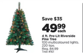 Michaels 4 ft. pre-lit riverside pine tree offer