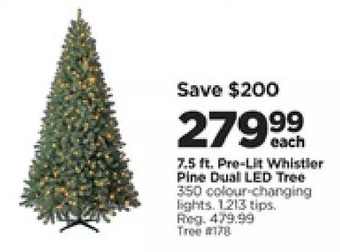 Michaels 7.5 ft. pre-lit whistler pine dual led tree offer