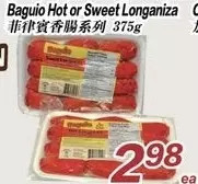 Seasons Foodmart Baguio hot or sweet longaniza offer
