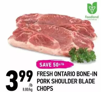 Coppa's Fresh Market Fresh ontario bone-in pork shoulder blade chops offer