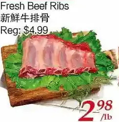 Tone Tai Supermarket Fresh beef ribs offer