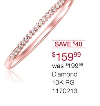 Charm Diamond 10k rose gold diamond stackable ring offer