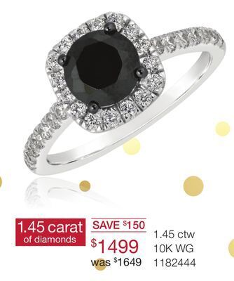 Charm Diamond 10k white gold black & white 1.45ctw diamond bridal ring offer