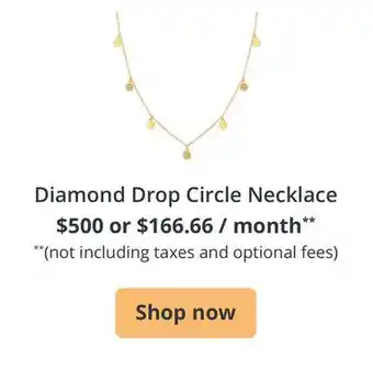 Charm Diamond Diamond drop circle necklace offer