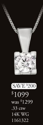 Charm Diamond Glacier fire 14k white gold 0.33ct canadian diamond pendant offer