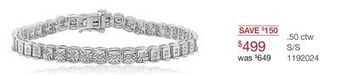 Charm Diamond Sterling silver 0.50ctw diamond tennis bracelet offer