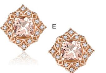 Charm Diamond 10k rose gold morganite and white sapphire stud earrings offer