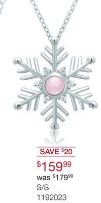 Charm Diamond Polar pink sterling silver 18" pink sapphire & diamond snowflake pendant offer