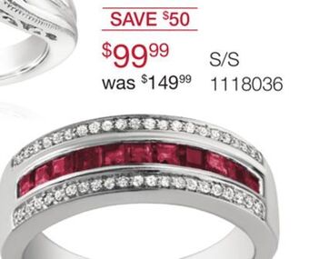 Sterling silver created ruby & created white sapphire ring