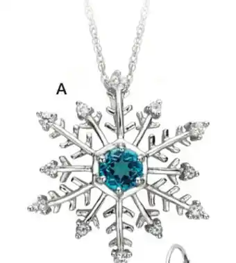 Charm Diamond Sterling silver blue topaz & created white sapphire snowflake pendant offer