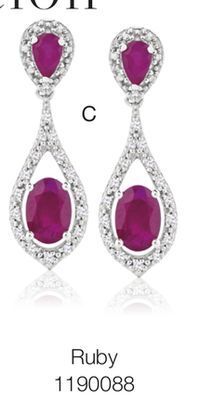 Charm Diamond 10k white gold ruby and diamond dangle earrings offer