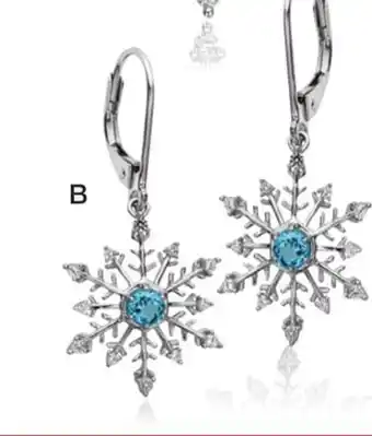 Charm Diamond Sterling silver blue topaz & created white sapphire snowflake earrings offer