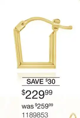 Charm Diamond 10k yellow gold square hoop earrings offer