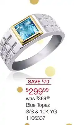 Charm Diamond Blue topaz s/s & 10k yg offer