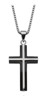 Charm Diamond Steelx stainless steel 24" cross pendant offer
