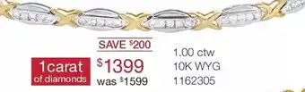 Charm Diamond 1.00 ctw 10k wyg bracelet offer