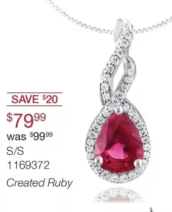 Created ruby s/s pendant