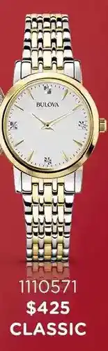 Charm Diamond Bulova classic watch offer