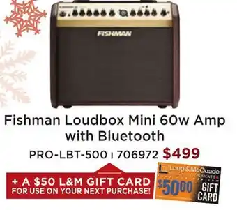 Long & McQuade Fishman loudbox mini with bluetooth 60w amplifier offer
