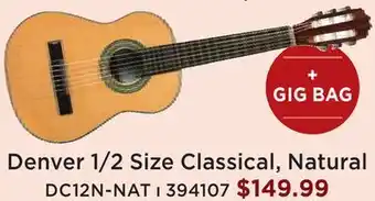 Long & McQuade Denver classical guitar - 1/2 size - natural offer