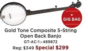 Long & McQuade Gold tone ac-1 composite 5-string open back banjo with bag offer