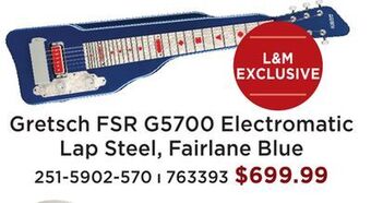 Long & McQuade Gretsch guitars fsr g5700 electromatic lap steel - fairlane blue offer
