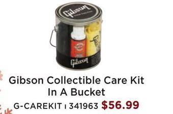 Long & McQuade Gibson collectible care kit in a bucket offer