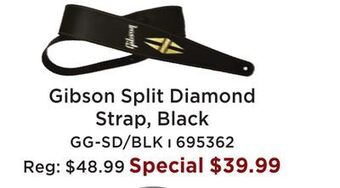 Long & McQuade Gibson split diamond strap - black offer