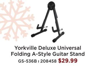 Long & McQuade Yorkville deluxe universal folding a-style guitar stand offer